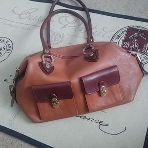 Valentina leather satchel bag.